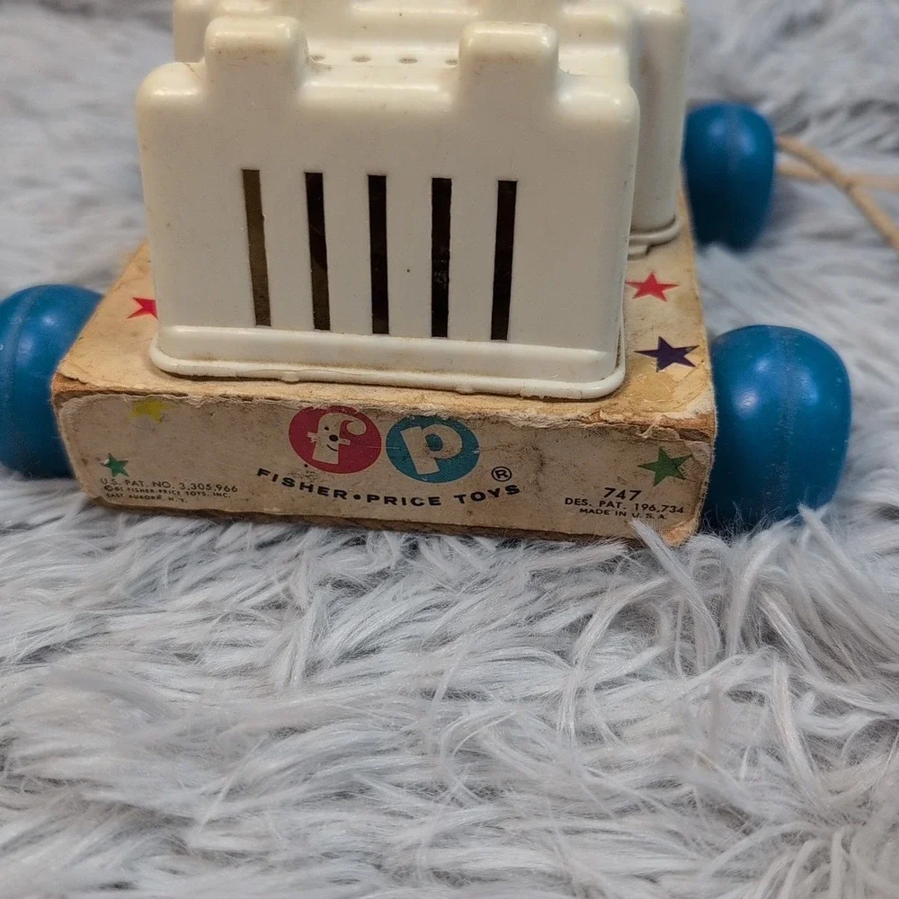 Vintage 1961 Fisher Price #747 Chatter‎ Phone Rotary Telephone Pull Toy Sound